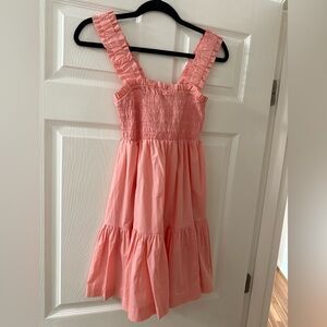Abercrombie & Fitch Coral Smocked Mini Dress